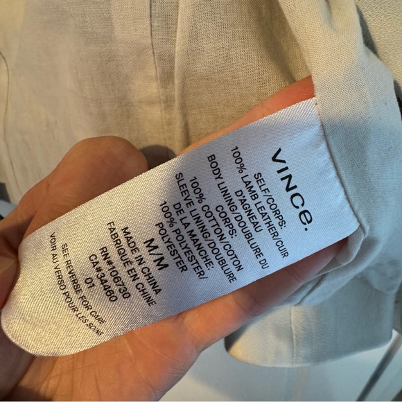 Vince Cross Front Leather Jacket in Greystone | M - Picture 7 of 8